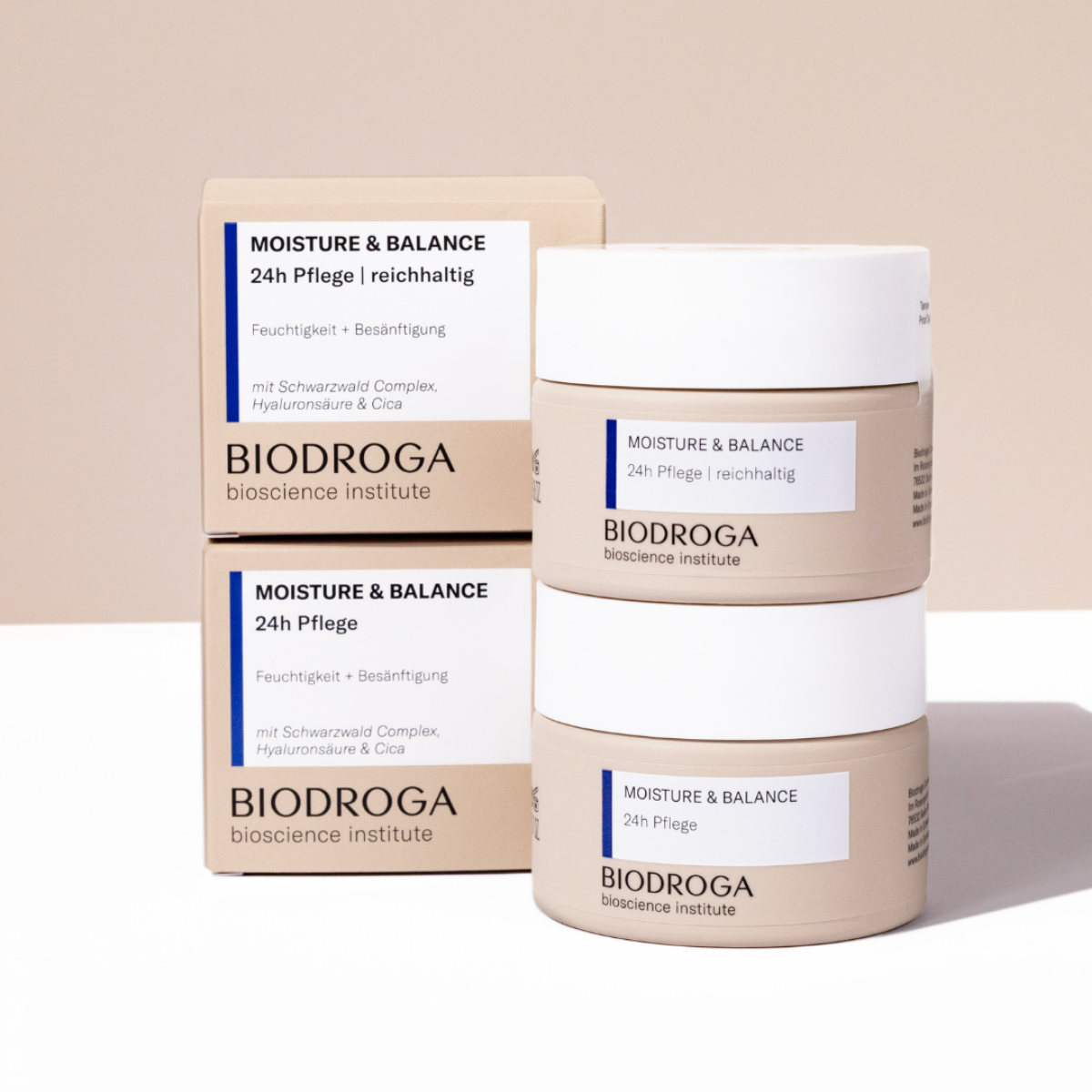 Grafisches Gestaltungselement BIODROGA Moisture &amp; Balance 24h Pflege reichhaltig