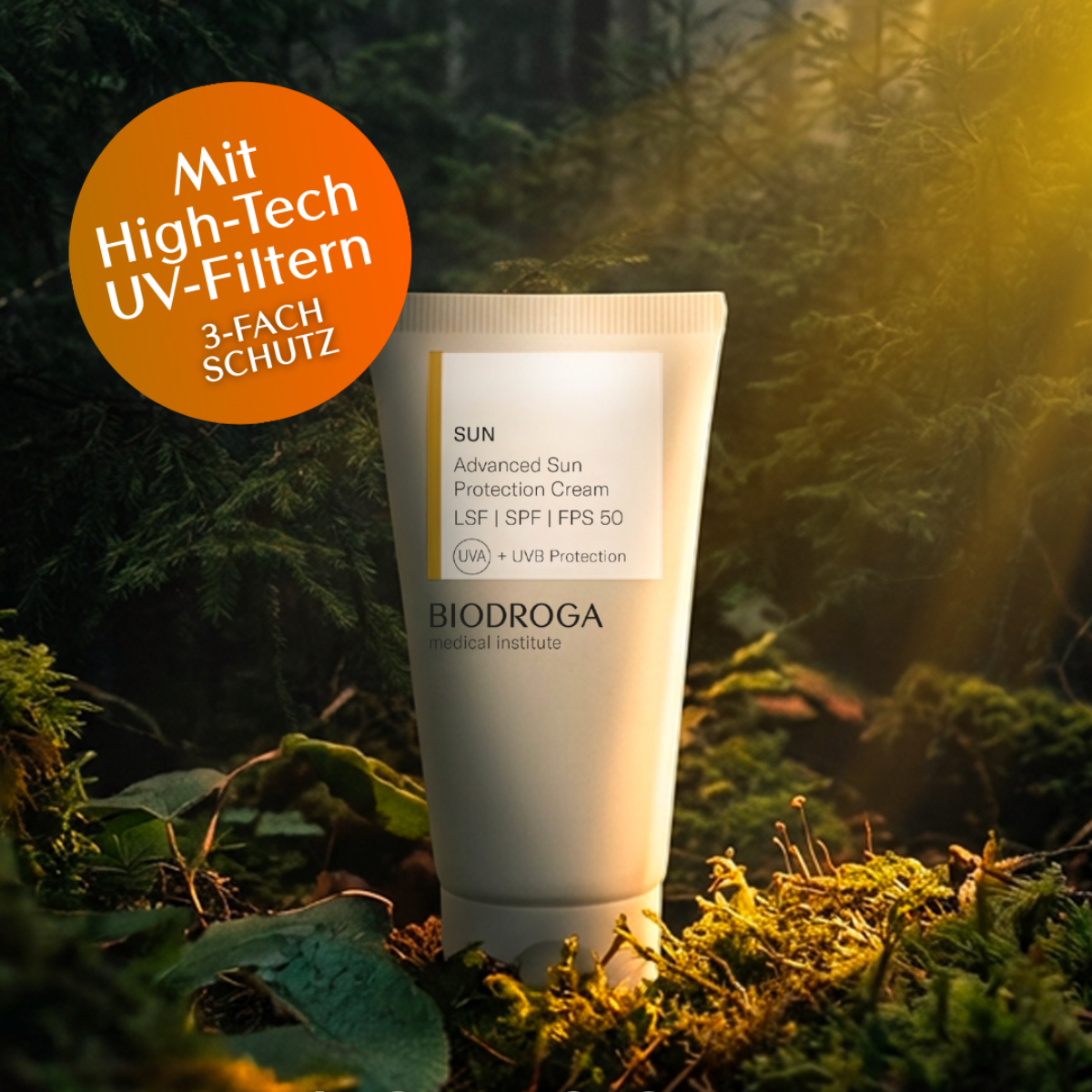 Grafisches Gestaltungselement BIODROGA Sun Advanced Sun Protection Cream LSF 50