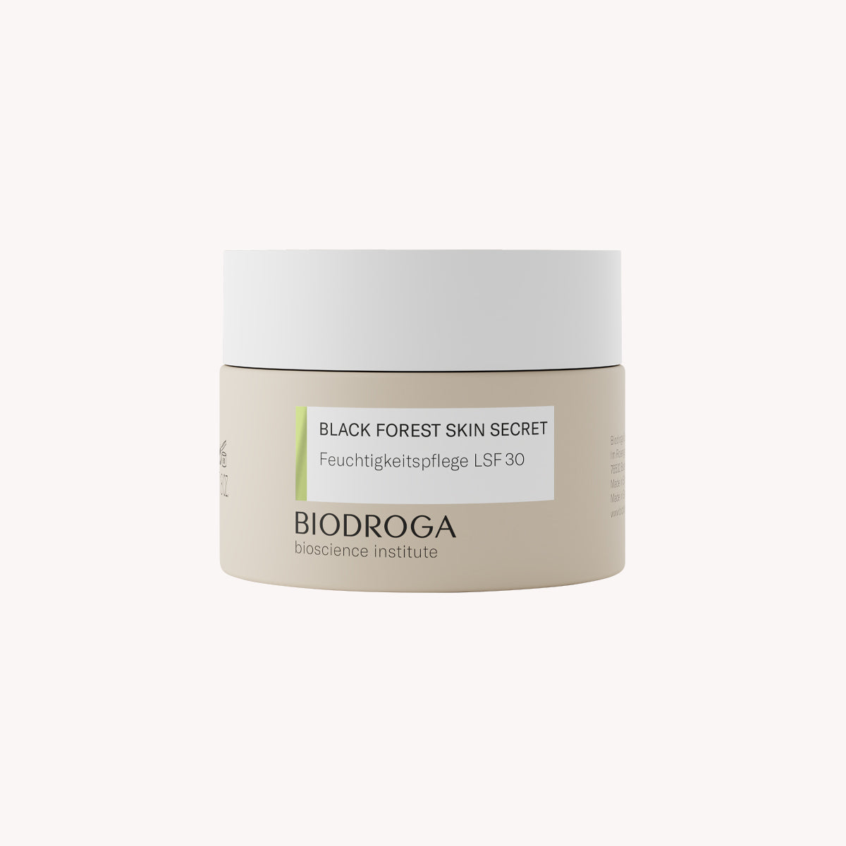 Abbildung des Tiegels der Feuchtigkeitspflege mit LSF 30 der Black Forest Skin Secret Serie